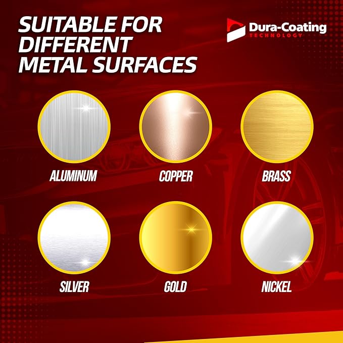 DURA-COATING TECHNOLOGY, Blue Premium Metal Polish - Perfect for Aluminum Wheels, Diamond Plate, Stainless Steel, Copper, Brass, & Nickel - 16oz Polish + 16oz Wheely Clean (Wheel and Tire Cleaner)