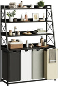 Herture Laundry Basket, 4 Section Laundry Hamper with 4 Tiers Shelf, Pull-Out and Removable Laundry Bags, Large 4 x 15.87 Gallons, for Laundry Room Bathroom Black PF12XLK
