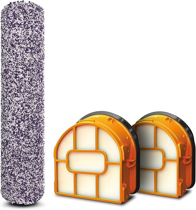 Shark HydroVac Antimicrobial Brushroll* & 2-Pack Filter Bundle, Compatible with All Hydrovac 3-in-1 Multi-Surface Cleaners for All Sealed Hard Floors and Area Rugs, Purple/White, WDB1F2