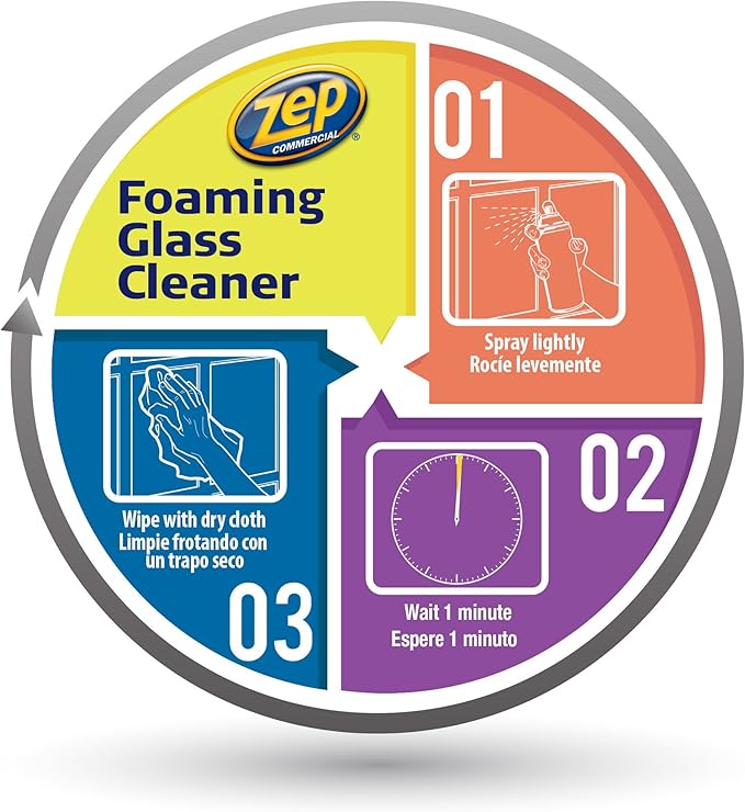 Zep Foaming Glass Cleaner, Black