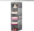 ZOBER Hanging Closet Organizer, 5-Shelf - Hanging Storage Organizer Shelves for Clothes, Towels, Toys - College Dorm Room, Nursery, & Home Closet