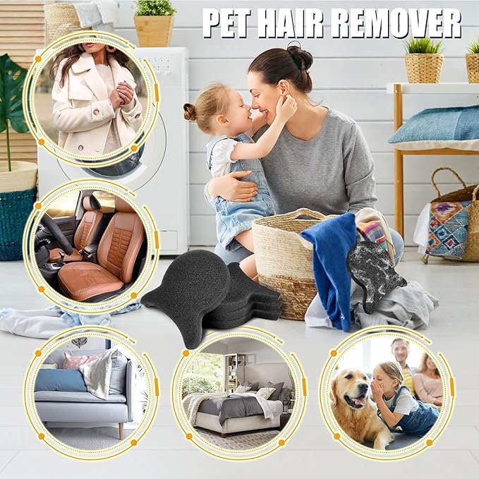 Pet Hair Remover for Laundry, Reusable Dog & Cat Hair Remover Tool, Effectively Removes Pet Hair, Lint and Dander from Bedding and Clothing, Suitable for Washing Machines, Dryers 4PCS