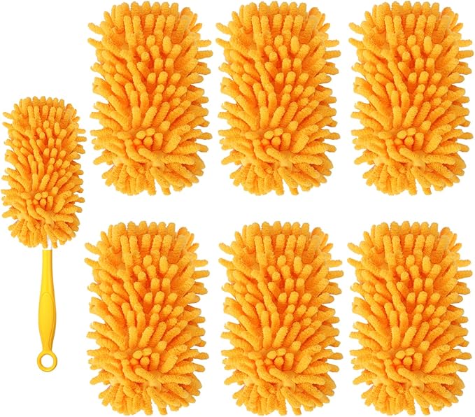 Reusable Duster Refill Compatible with Swiffer Duster Kit - Pet Heavy Duty Duster Refills Fit for Swiffer Extended Handle Duster - Microfiber 360 Duster Refills for Dusting Cleaning, 6 Pack