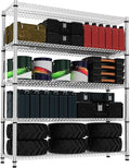 M MZG 5 Tiers Shelf 3300 lbs Steel Storage Shelving Utility Shelving Unit Steel Organizer Wire Rack for Home,Kitchen,Office,Garage Chrome 17.7" D x 47.2" W x 70.3" H