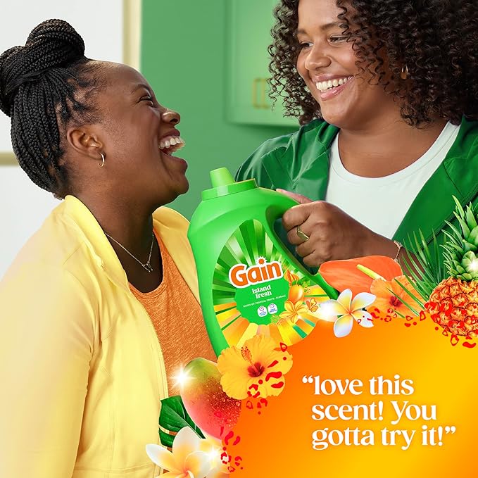 Gain Liquid Laundry Detergent, Now with Odor Defense, Island Fresh Scent, 132 fl oz, 100 Loads (Packaging May Vary)