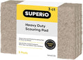 Superio Scouring Pad Non-Scratching Scrubber Non-Scratch Cleaning Scrub Pads Heavy Duty Scouring Pad Reusable Kitchen Scrubbing Pad Pack of 3 Natural