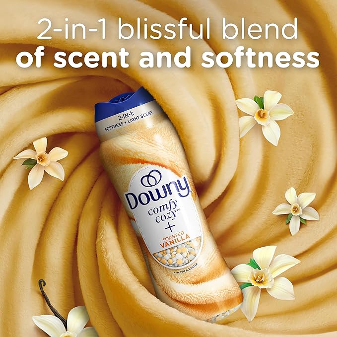 Downy Blends In-Wash Laundry Scent Booster Beads, Toasted Vanilla Scent, 13 OZ, Fabric Sottener Beads and Freshness
