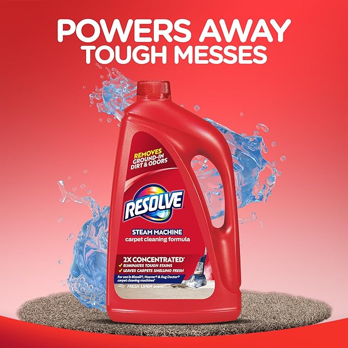 Resolve Steam Carpet Cleaner Solution Shampoo, 3.75 Lb Bottle, 2X Concentrate, Safe for Bissell, Hoover & Rug Doctor, Carpet Cleaner, Carpet Cleaner Solution
