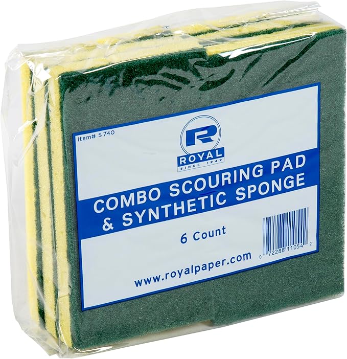 Royal Scouring Pad/Sponge Combo, Case of 48