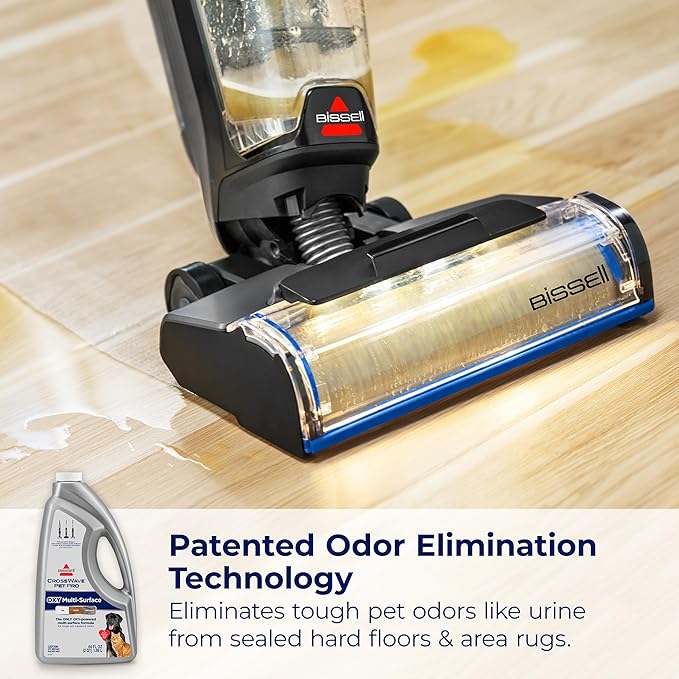 Bissell CrossWave PET PRO OXY Multi-Surface Formula, 40191, 64 oz, Removes Stuck-On Stains like Dirt, Grease, and Grime from Sealed Hard Floors and Grout, Patented Odor Elimation Technology