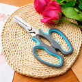 CYRUS Serrated Pruners Flower Scissors Floral Shears for Cutting Flowers,Garden Shears with Integrated Stab Remover,Florist Cutters Rose Snips,Blue
