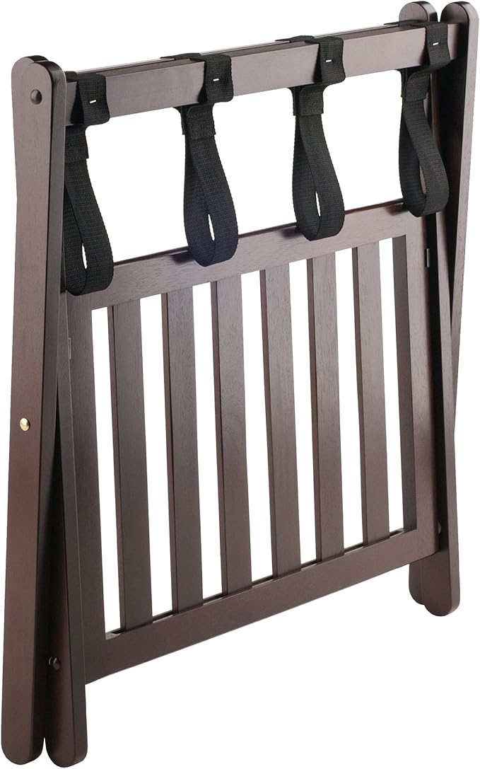 Winsome Remy Luggage Rack with Storage Shelf, for Guest Room, No Assembly, Cappuccino