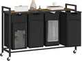 Laundry Hamper, Laundry Basket with 4 Pull-Out Removable Oxford Fabric Bags, 4 x 10.6 Gallons, Total 160L, Cloth Laundry Sorter with a Top Shelf 45.7"x13" (Black and Rust)