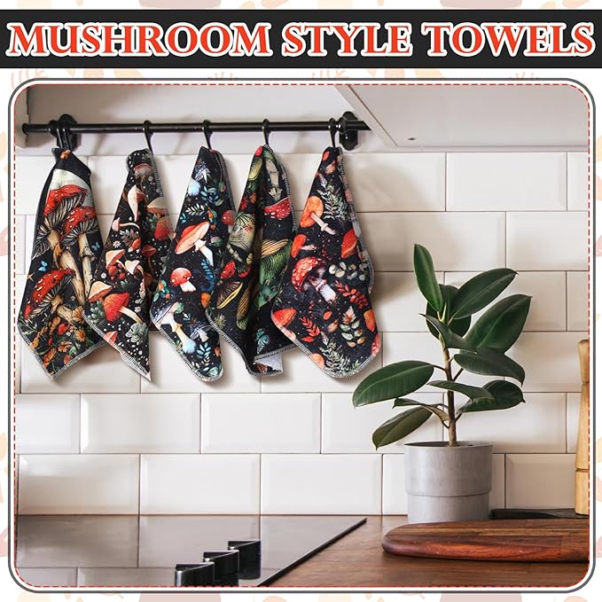 36 Pack Mushroom Reusable Cleaning Cloths Washable Cotton Kitchen Towels for Home (Stylish Color)