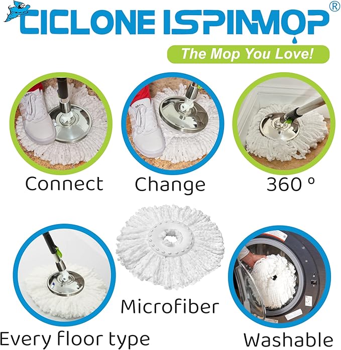 Stainless Steel Professional Mop Plate - Heavy Duty Spin Mop Replacement Base - Commercial & Industrial Use Suitable for Home, Office, Hospitals, Hotels for Floor Cleaning