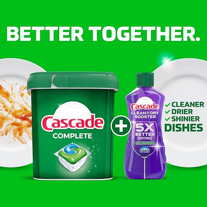 Cascade Complete Dishwasher Detergent Pods Fresh Scent Value Pack, Powerful Dishwasher Pods for Sparkling Clean Dishes, Grease-Fighting Dishwashing Detergent Tablets, 100 Count