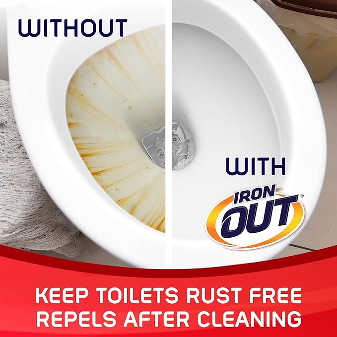Iron OUT Automatic Toilet Bowl Cleaner Tablets, Helps Remove and Prevent Rust Stains with Every Flush, Lasts up to 45 Days, Made in the USA, 6 Tablets