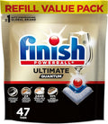 Finish Ultimate Quantum Dishwasher Pods, New & Improved Formula, Dishwasher Detergent Dish Soap, Removes Burnt-On & Dried-On Stain, Degreasing & Scrubbing Power, 47 Count