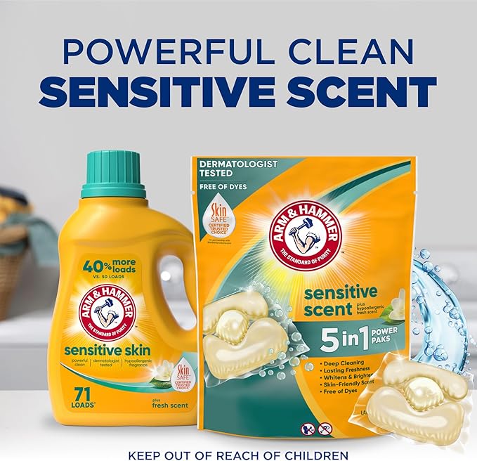Arm & Hammer Sensitive Fresh Scent 5-IN-1 Power Paks, 42 count