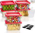 2QT NSF Food Storage Containers: 6 PCS [Food Grade][Hot&Cold Resistant] Commercial Clear Square Food Storage Containers with Scales Handles for Home Restaurant Kitchen Proof Dough(BPA FREE N1)