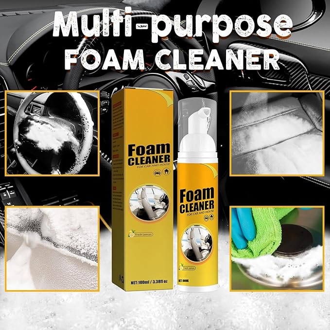 2PCS Foam Cleaner, Multipurpose Foam Cleaner, All-Purpose Cleaners for Car, Leather, Suitable for Car(100ml*2)
