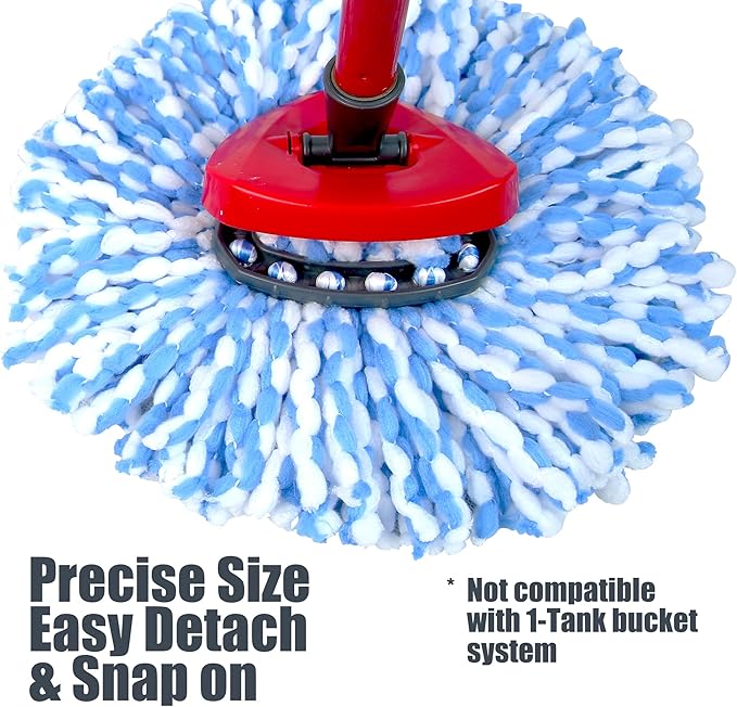 7 Pack Mop Replace Head for 2-Tank Spin Mop Compatible with Ocedar Rinse Clean - Mop Refills Made of Microfiber, Deep Cleaning Machine Washable and Easy-to-Replace