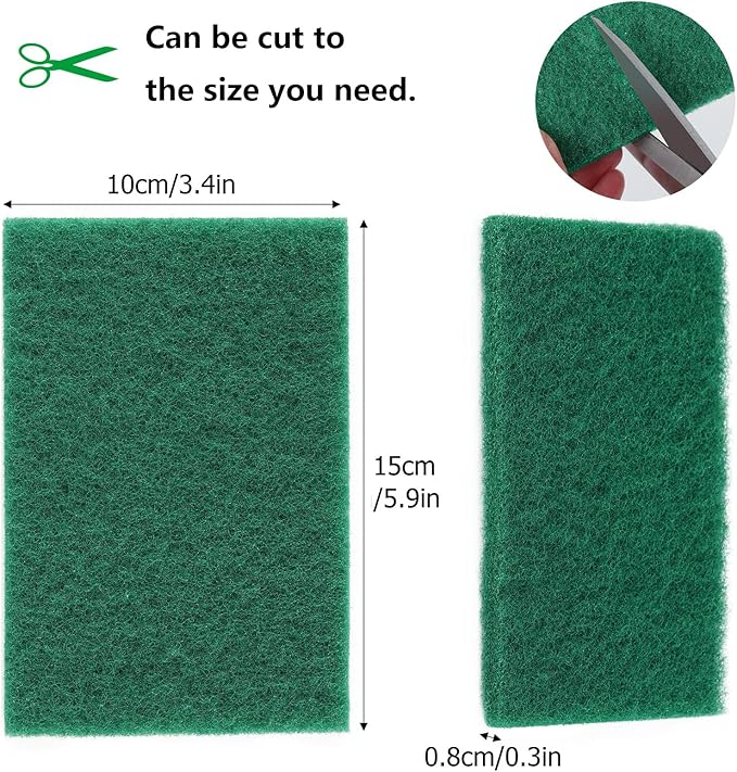 36 Pcs Heavy Duty Non-Scratch Scour Pads for Cleaning, Dish Sponge Scrubber Pads for Household and Kitchen, 5.9 x 3.9 x 0.3 in