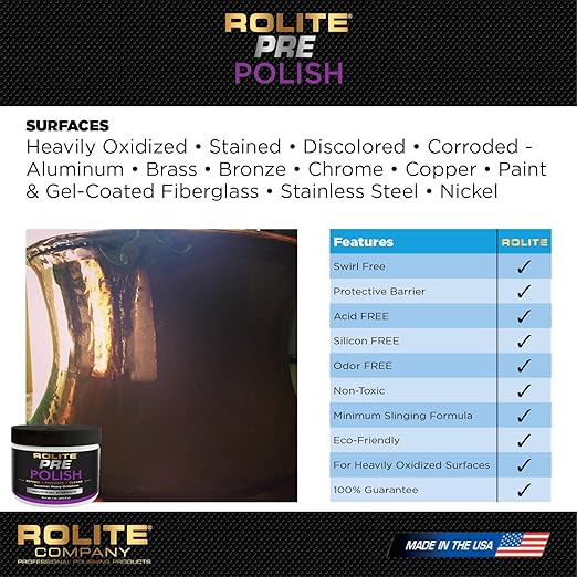 Rolite Metal Polish Paste 2 Lb Industrial Strength Scratch Remover for Aluminum Chrome Stainless Steel