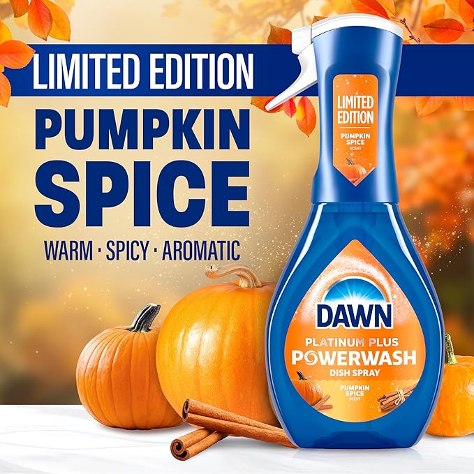 Dawn Powerwash Spray, Dish Soap, Dishwashing Liquid, Pumpkin Spice + Frosted Cranberry, 1 Starter Kit + 1 Refill, 2x16 Fl Oz