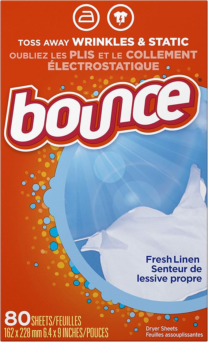 Bounce Fabric Softener Dryer Sheets, Fresh Linen, 80 Count (Pack of 3)
