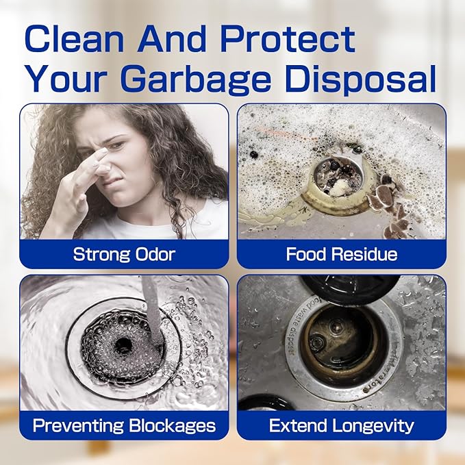 CLEARALIF Household Garbage Disposal Cleaners, 12 Tablets, Fresh Lemon Scent, Compatible With All Disposals