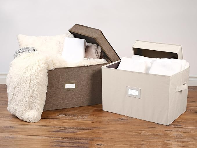 Covermates Keepsakes - Storage Box - Heavy Duty Polyester - Reinforced Handles - ID Window - Indoor Storage - Closet Storage, Green