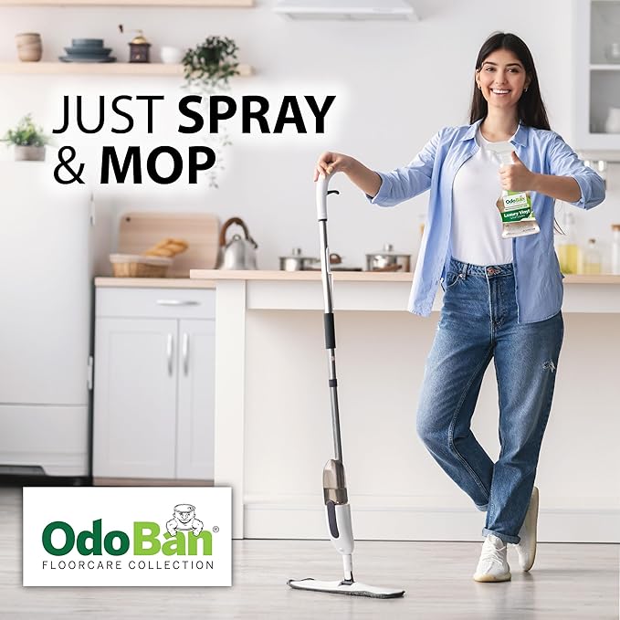 OdoBan Ready-to-Use Luxury Vinyl Floor Cleaner, Streak Free and Neutral PH Formula, Made in the USA, Scentless, 32 Oz Spray 2-Pack