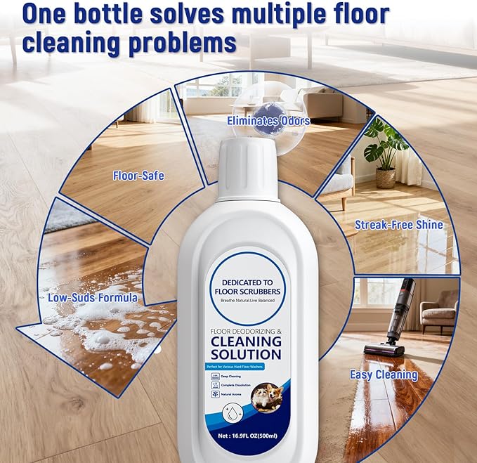 Floor Cleaning Solution Compatible with Tineco – 5 Bottle Floor Cleaner – Long-Lasting, Fresh– For All Cordless Wet/Dry Vacuum Mop Cleaner & Robot Vacuums with Mopping