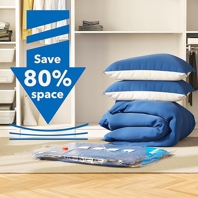 MEIQIHOME Vacuum Storage Bags, Space Saver Sealer Bags,Vacuum seal bags for clothing, Pillows, Comforters, Blankets, Bedding,Travel,10 Jumbo