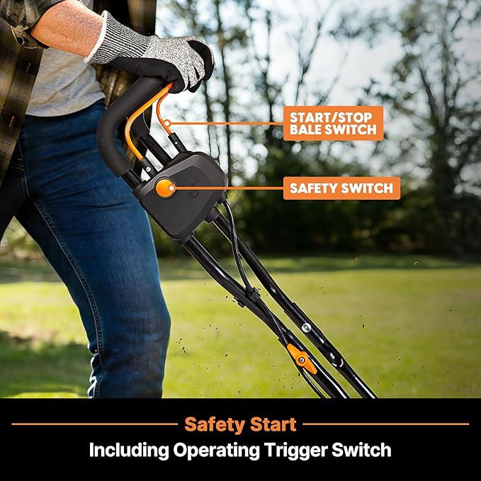 LawnMaster Brushless 48V MAX Cordless Tiller Cultivator with 2X MAX 24V 4.0ah Battery& 1x MX24V Dual Port Charger, 4X Blade, 14.5In Width & 9In Depth-CLTE4814