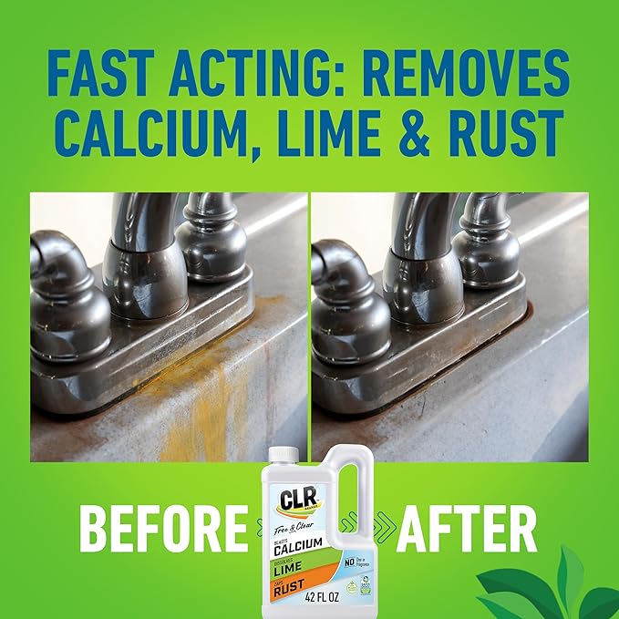 CLR Free & Clear, No Dyes or Fragrances, Gentle Lime and Bathroom Descaler, Removes Hard Water Stains and Rust Deposits - Amazon Exclusive