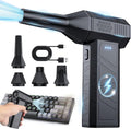 Compressed Air Duster - Electric Air Duster with Brushless Motor, Rechargeable Air Duster, 3-Speed Cordless Blower for Keyboard, Computer, Car & Home – High-Power, Reusable & Portable