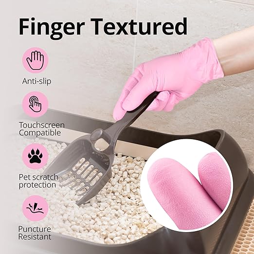 Pink Nitrile Gloves, 3-mil, Industrial Gloves Disposable Latex Free, for Cleaning & Esthetician, Rubber Powder-Free, 100-ct Box (X-Large)