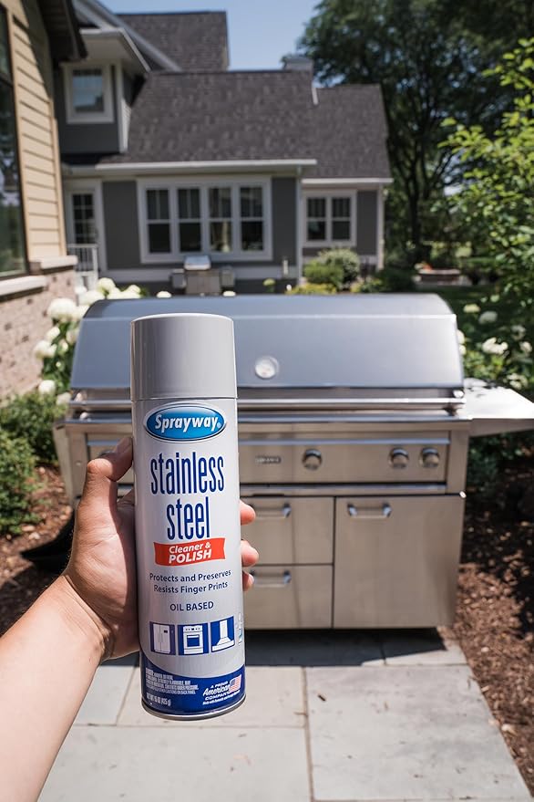 Sprayway SW841R Oil-based Stainless Steel Cleaner and Polish, Protects and Preserves, Resists Streaks and Finger prints, 15 Oz.