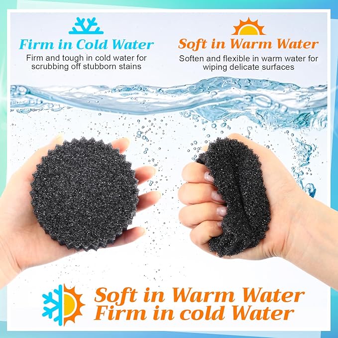 20 Pack Black Scrub Sponges Multi Functional Temperature Sensitive Non Scratch Dish Sponge for Washing Dishes Kitchen Bathroom