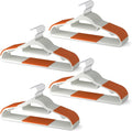 40 Pack Heavy Duty Plastic Hangers, Non Slip Clothes Hangers with Rubber Pads and 360° Hook - Thin Space Saving Hanger, Closet Organizer for Shirt, Pants, Suit, Skirt, Coat - Orange