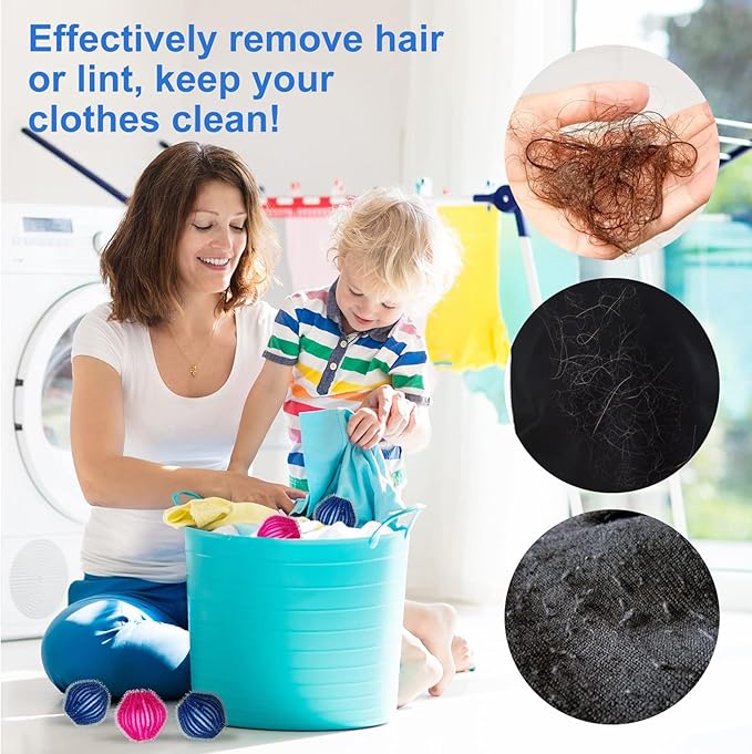 Dryer Balls Laundry Reusable, Softens Laundry Naturally Reduces Drying Time & Static Non-Toxic Washing Balls Reusable Dryer Balls for Laundry Bedding Clothes 6/9/12PCS