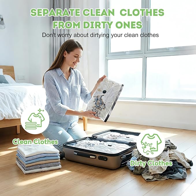 Mapambo Vacuum Storage Bags with -60000Pa USB Pump, 12 Pack Vacuum Seal Bags for Clothing Travel in 3 Sizes, Travel Vacuum Bags with Pump, Saving up to 80% of Luggage Space (12 Combo Size)
