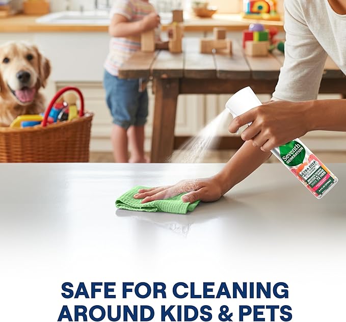 Seventh Generation Ultra Deep Probiotic Multi Surface Cleaner, 9.4 Fl Oz, Grapefruit & Orange, 80% USDA Biobased All Purpose Cleaning Spray, Breaks Down Tough Grease & Grime, Safe for Kids & Pets