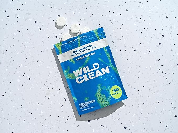 | Dishwasher Detergent Tablets | Unscented Plastic-Free & Eco Friendly Alternative to Liquid Pods - Natural, Sustainable| 30 Pack