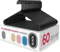 Sharpty Plastic Hangers Clothes Hangers for Clothing, Closet, Coats & Shirts - Durable & Space Saving - for Everyday Standard Use, Room Essentials & Basics - 60 Pack - Black