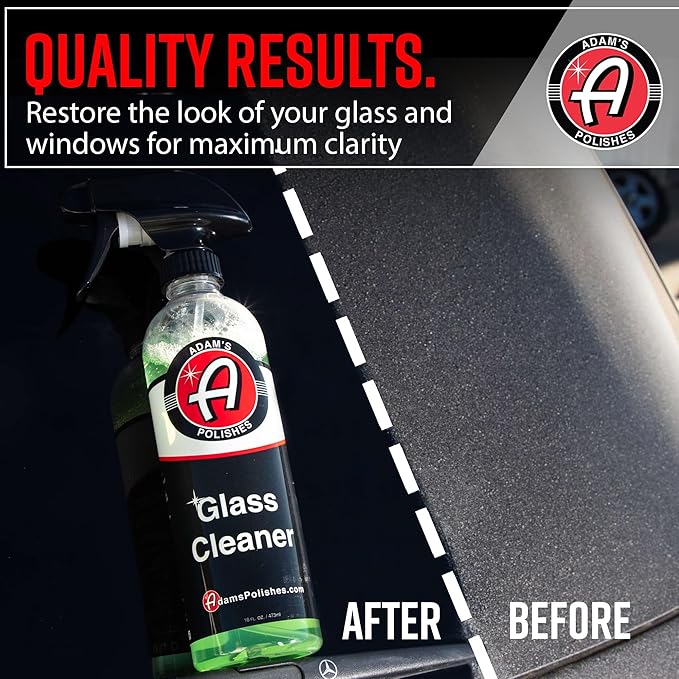 Adam's Polishes Glass Cleaner (Gallon) - Car Window Cleaner | Car Wash All-Natural Streak Free Formula For Car Cleaning | Safe On Tinted & Non-Tinted Glass | Won’t Strip Car Wax or Paint Protection
