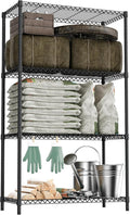 M MZG 2400LBS 35.5" W Standing Shelf Units Wire Rust-Proof Outdoor Storage Shelving 4-Tier Utility Shelving Unit for Garden Home,Kitchen,Office Dark Grey 17.7" D x 35.5" W x 59.4" H