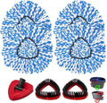 Mop Heads Replacements for O-Cedar RinseClean 2-Tank Spin Mop, Mop Replace Head for O Cedar, Mop Heads Include 4 Pack Mop Refills, 2 Scrubber Mop Heads, 1 Mop Base, Reusable, Easy to Replace